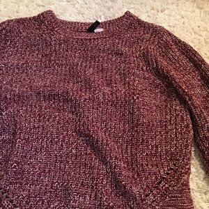 maroon & white sweater